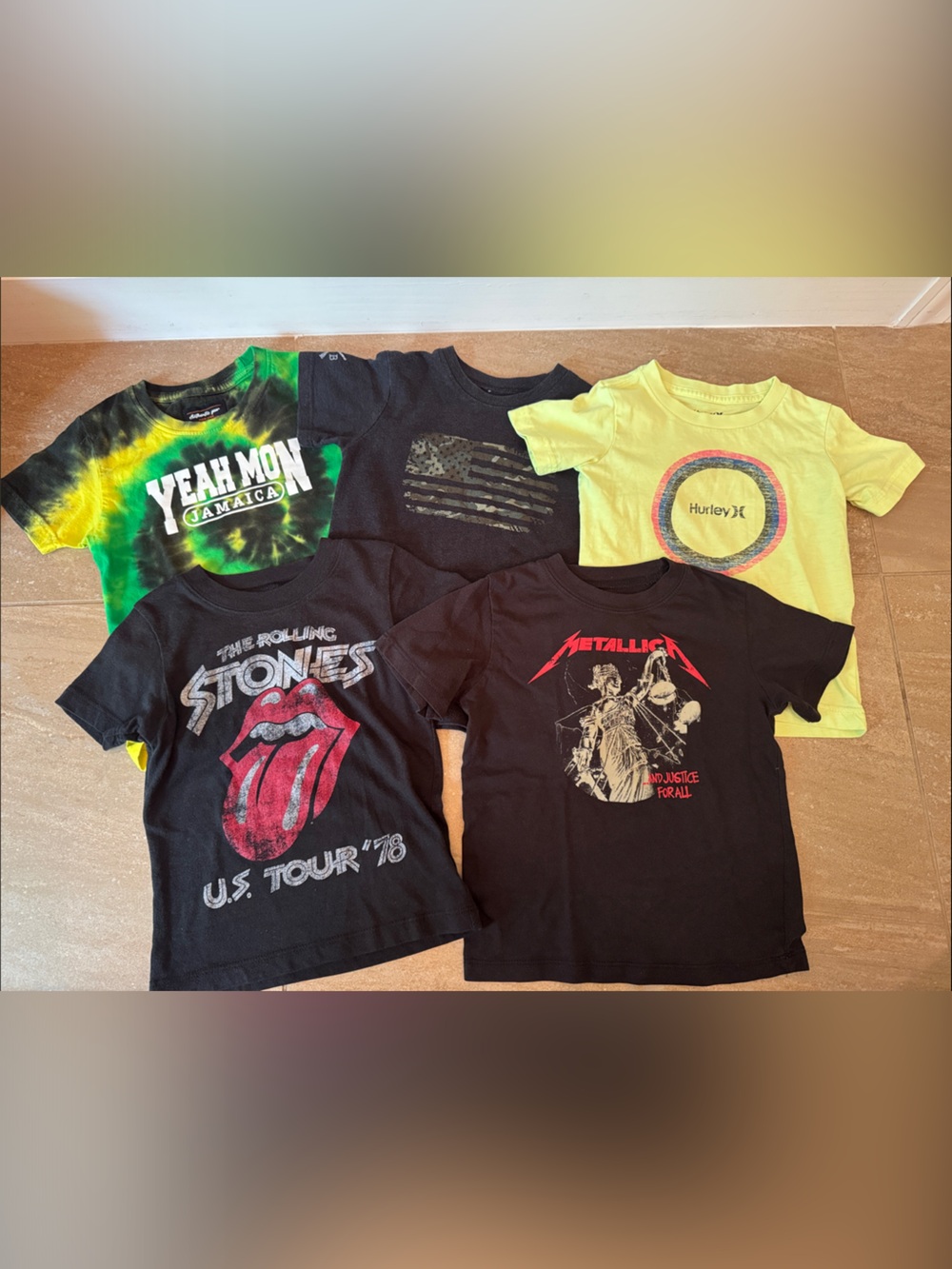 Hurley, Metallica boy tee shirts lot of 5